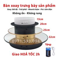 Bàn xoay trưng bày sản phẩm đế xoay trưng bày sản phẩm 360 độ dùng pin sạc