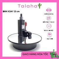 Bàn xoay trưng bày sản phẩm, Đế xoay điện 25cm đủ 5 màu xoay trái phải 360 độ tải trọng 3kg - Talaha