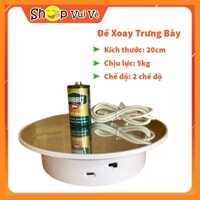 Bàn xoay trưng bày sản phẩm livestream quay 360 độ kích thước 20cm sử dụng điện và pin