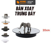 Bàn Xoay Trưng Bày Sản Phẩm/ Mô Hình, Đế Xoay Mini Chụp Hình, Pin + Điện 220V, Size 15, 20, 25, 32cm, Dùng Livestream