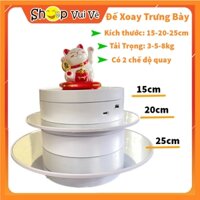 Bàn xoay trưng bày sản phẩm livestreams quay 360 độ sử dụng điện nhiều kích thước 15cm, 20cm, 25cm
