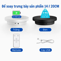 Bàn xoay trưng bày sản phẩm[Điều khiển từ xa] -Chỉnh tốc độ, xoay 360 độ xoay trái phải - Bảo hành 1 đổi 1