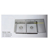 BANCOOT - Chậu rửa bát đúc 2 hố cân, có bàn Bancoot 1046R, hàng chuẩn xịn inox 304, xi phông ống cứng siêu bền