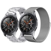 Band for Samsung Gear S3[2 Pack] Stainless Steel Metal Loop and Milanese Loop Mesh Replacement Strap for Samsung Gear S3 Frontier Classic/Ticwatch Pro/Galaxy Watch 46mm Smartwatch
