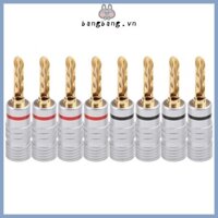 Bang 8 Chiếc Mạ Vàng Đồng BFA 4 Mm Chuối Cắm Adapter Dây Loa Kết Nối