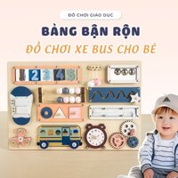 Bảng bận rộn đồ chơi xe bus thông minh Montessori cho bé phát triển trí tuệ và kỹ năng IGA- TOY01