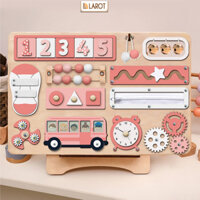 Bảng bận rộn đồ chơi xe bus thông minh Montessori cho bé phát triển trí tuệ và kỹ năng LAROT| TOY