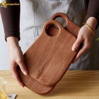 Bảng bánh mì ZENPULSE, Thớt gỗ mun dày bằng gỗ nguyên khối, Khay đựng trái cây có thể treo được Khay bít tết đa chức năng tự nhiên Phòng ăn