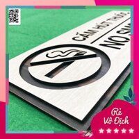 Bảng báo cấm hút thuốc (no smoking) bằng gỗ 12x30cm