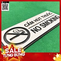 Bảng báo cấm hút thuốc (no smoking) bằng gỗ 12x30cm