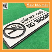 Bảng báo cấm hút thuốc (no smoking) bằng gỗ 12x30cm
