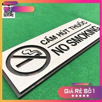 Bảng báo cấm hút thuốc (no smoking) bằng gỗ 12x30cm