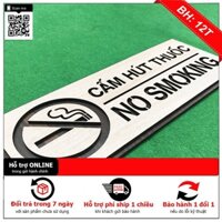Bảng báo cấm hút thuốc (no smoking) bằng gỗ 12x30cm