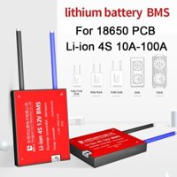 Bảng bảo vệ pin Lithium Li-ion 4S 12V 10A-100A 18650 BMS Cùng cổng có cân bằng