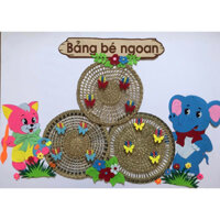 Bảng bé Ngoan 3 mẹt cói ( Đồ dùng trang trí trường lớp mầm non và tiểu học )