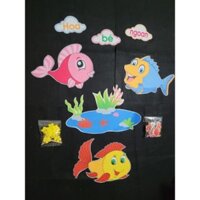 Bảng bé ngoan cá chất vải nỉ in, giá : 110k/ bộ
