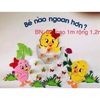 Bảng bé ngoan mầm non chất liệu nỉ hình ảnh gà con đáng yêu