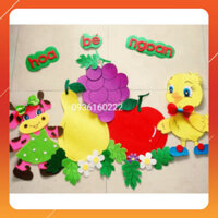 BẢNG BÉ NGOAN MÂM NON CÓ SĂN ỐNG CẮM HOA( Có thể thấy tên theo yêu cầu) - Decor Mầm Non 298