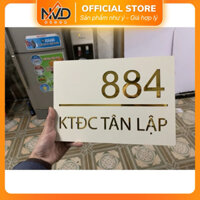 BẢNG, BIỂN SỐ NHÀ. Alcorest trắng + số vàng gương
