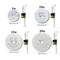 Bảng bo vỉ mạch Led 5w 10w 15w 20w siêu sáng mắt chip Led 2835 kèm nguồn driver AC220V Posson MLB5-20x - 2c nhôm TN fi7x2