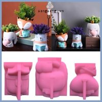 Bang Bút Giá Đỡ Khuôn Silicon Mọng Nước Chậu Hoa Vintage Khuôn Bê Tông Xi Măng