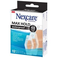 Băng cá nhân chống nước Nexcare Max Hold đủ loại 12 miếng