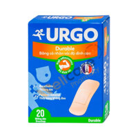 Băng cá nhân vải độ dính cao Urgo Durable bảo vệ các vết thương nhỏ, vết trầy xước, rách da – 20 miếng