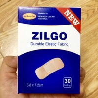 Băng Cá Nhân Y Tế Cá Nhân Zilgo Hộp 30 Miếng bản lớn 3.8x7.2cm