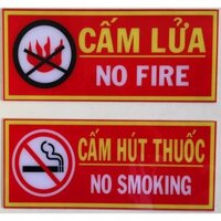 Bảng Cấm Lửa - Cấm Hút Thuốc Bằng Mica