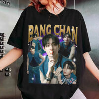 Bang Chan Kpop Áo Thun Đi Lạc Trẻ Em Kpop Vintage Retro Đồ Họa Âm Nhạc Unisex Quà Tặng Quạt Áo Sơ Mi