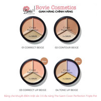 Bảng che khuyết điểm triệt sắc 3 ô đa năng The Saem Cover Perfection Triple Pot