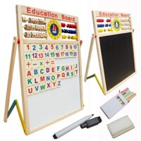 Bảng Chữ Cái , Bảng Ghép Nam Châm [ CÓ 2 Mặt ] Bằng Gỗ Cho Bé Học Chữ Cái Và Số Thông Minh Có Kèm Đồng Hồ Cho Bé