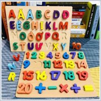 Bảng chữ cái, số NỔI Tiếng Việt 3D bằng gỗ giúp bé nhận biết màu sắc - Đồ chơi gỗ an toàn cho bé