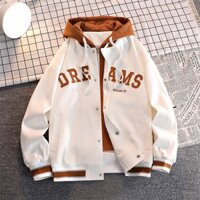 Bảng chữ cái tiếng Anh Áo khoác Bomber Cặp đôi Áo khoác đồng phục bóng chày chất lượng cao Nam & 39; s 2023Autumn Thương hiệu hợp thời trang mới Áo khoác có mũ trùm đầu dành cho học sinh Áo khoác cỡ lớn