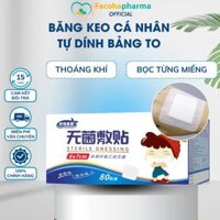 Băng dán cá nhân bản to thoáng khí có gạc vô khuẩn, bảo vệ vết thương hiệu quả đóng gói từng miếng nhiều size