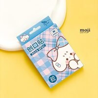 Băng dán cá nhân hộp Cute dog plaid bow ngó đầu set20