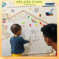Bảng dán tường từ tính, Decal dán tường cho bé tập vẽ, bảng tập viết có nam châm từ tính Đậu Đậu Store