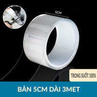 Băng Dán Viền Bếp Trong Suốt Keo Siêu Dính Dán Mép Tường Chống Bẩn Dầu Mỡ Nấm Mốc - Băng Trong 5CM 3Met