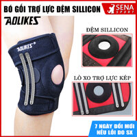 Băng Đầu Gối Silicon Thể Thao, Bó gối tập Gym 4 lò xo trợ lực Aolikes A-7618 - 1 Cái