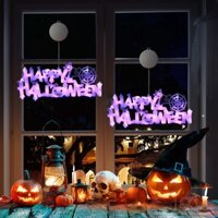 Bảng đèn led chữ Halloween cốc hút cửa kính, dán tường trang trí lễ Hội (không kèm pin)