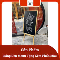 Bảng Đen Menu - Bảng Đen Dạy Học - Bảng Viết Phấn Khung Gỗ Cao Cấp - Bảng Decor Nhà Hàng Cafe-Tặng Kèm Phấn Màu