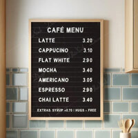 Bảng đen viết phấn đa năng, để bàn dựa tường, treo tường, bảng đen menu nhà hàng, quán ăn, cafe