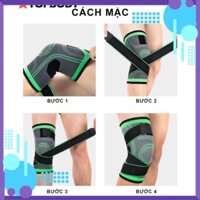 Băng đeo bảo vệ khớp gối [CÓ ĐAI CUỐN], đai bó gối cao cấp TOPBODY hỗ trợ luyện tập thể dục, thể thao - huynhthuphuong