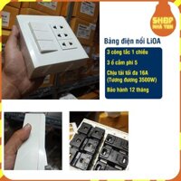 Bảng điện nổi 3 công tắc 3 ổ cắm màn che Lioa