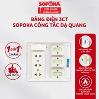 Bảng điện nổi SOPOKA 3CT 3 công tắc, 3 ổ cắm - ĐIỆN NƯỚC QUÂN HIỀN