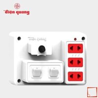 Bảng điện nổi V2V3 Điện Quang ĐQ FEP 32W 02S - màu trắng, 3 lỗ 2 chấu, 23 công tắc - V2 - 2 công tắc