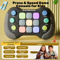 Bảng điều khiển trò chơi Press & Speed Kids - Trận chiến 2 người chơi, Đồ chơi học tập giác quan với 999 cấp độ & phản hồi LED