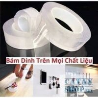 Băng dính 2 mặt siêu dính Nano trong suốt 3cm*3m băng keo hai mặt dính mọi bề mặt tiện lợi