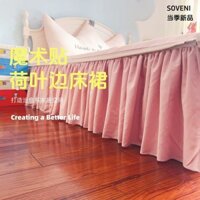 Băng dính trắng cho chân giường không có bề mặt giường, miếng đơn bao quanh giường, viền công chúa, bọc ren, chống bụi, chống trượt, mẫu mới 1LAP