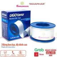 Băng dính vải y tế UGOTANA – bản nhỡ 2,5cm x dài 5m – băng keo mềm sơ cứu vết thương